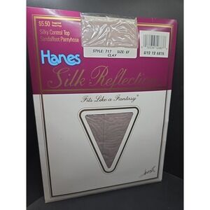 Hanes Silk Reflections Pantyhose Size EF Style 717, Clay Control Top